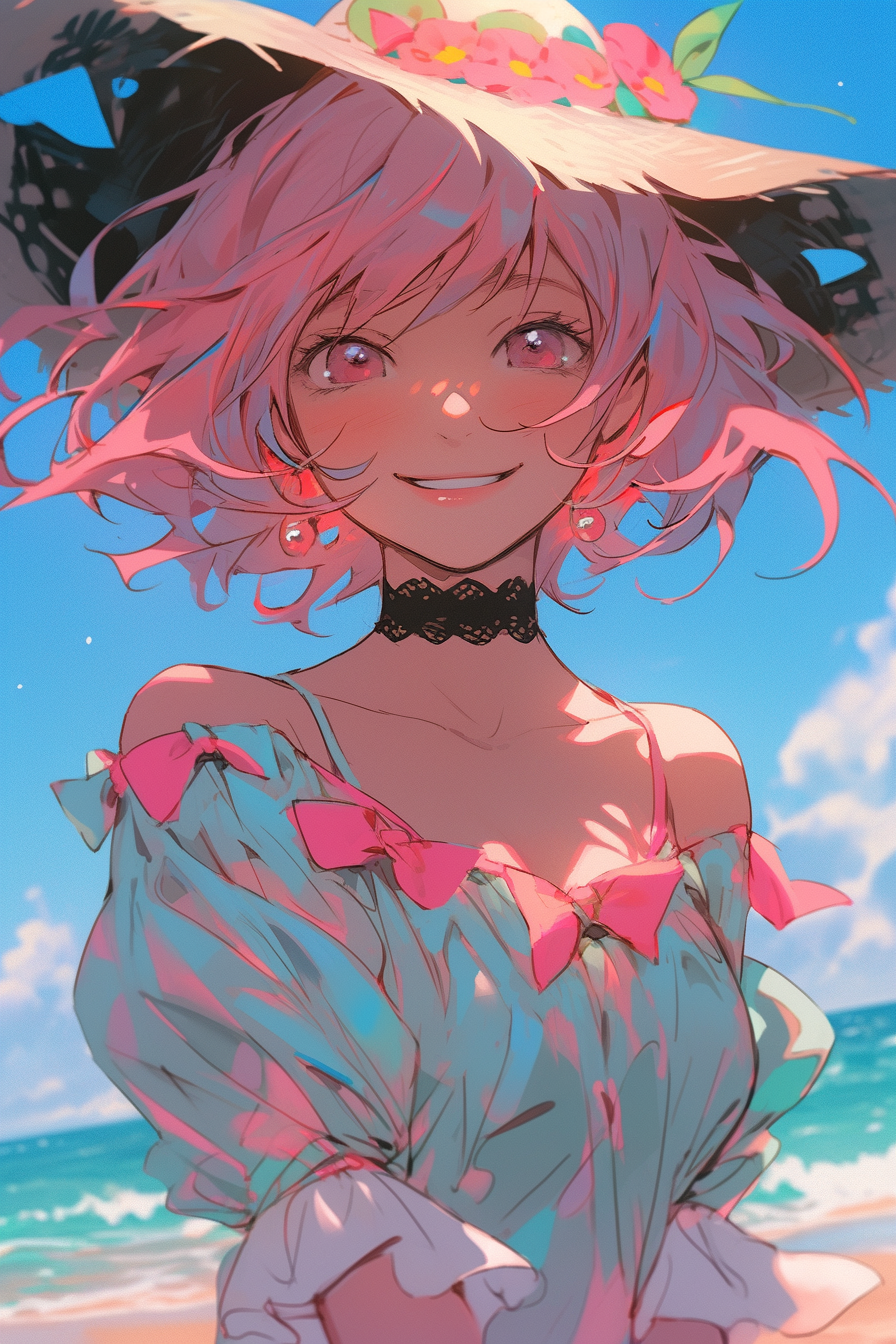 ピンク髪の海と美少女2