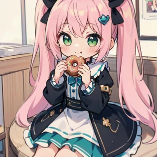 ドーナツを食べている女の子