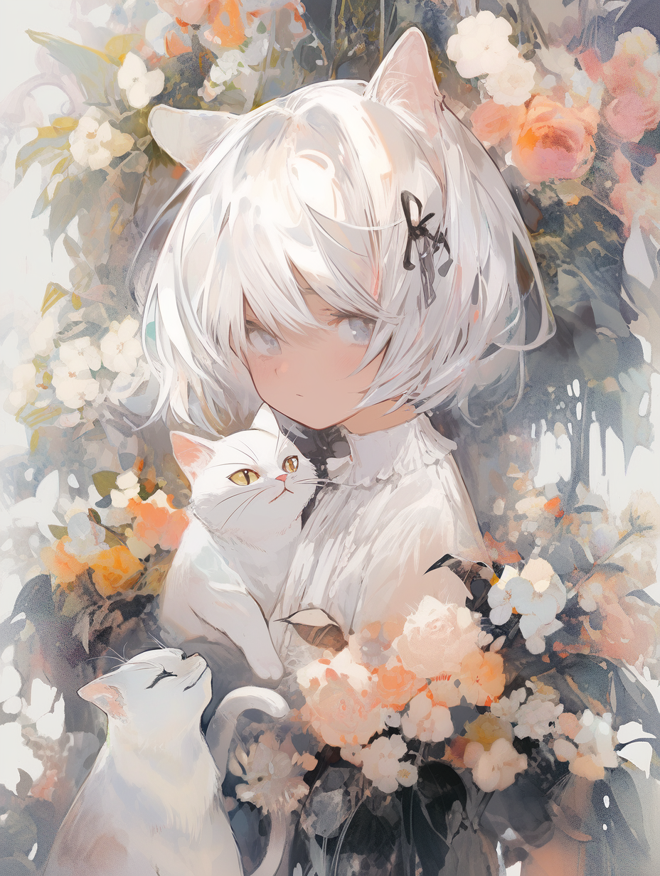 白い花の女の子